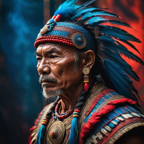 kayapo,siberut,shaman,tatang,red chief,native american,chieftain,yanomami,red cloud,nagaland,shamanism,papuan,american indian,kalasha,lakota,tribesman,tribal,elder man,xingu,khamti,Photography,General,Fantasy