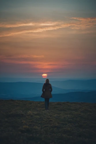 mountain sunrise,the wanderer,stanage,the horizon,distant,to be alone,wanderer,horizons,solitude,man silhouette,bieszczady,dartmoor,peak district,helios 44m,woman silhouette,helios 44m7,dusk,nature and man,solitary,first light,Photography,General,Cinematic