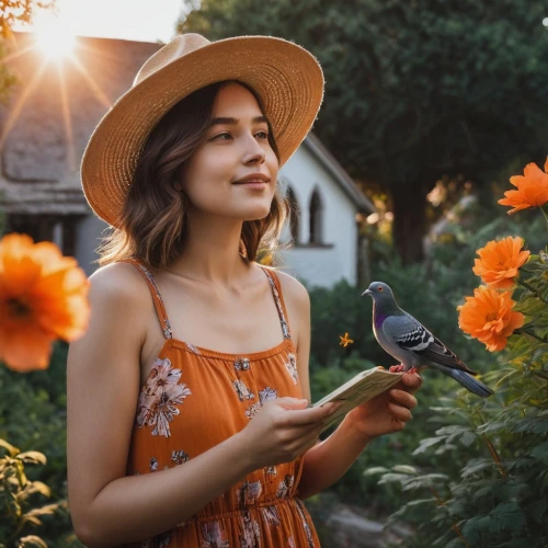 beautiful girl with flowers,holding flowers,girl in flowers,flower hat,girl wearing hat,picking flowers,sun hat,girl picking flowers,high sun hat,garden bird,woman holding a smartphone,flower background,flower and bird illustration,ordinary sun hat,girl in the garden,flower in sunset,woman's hat,summer hat,garden birds,birds love,Photography,Documentary Photography,Documentary Photography 08