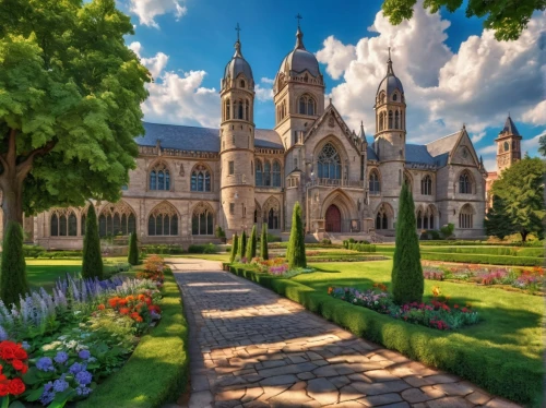 notre dame,iasi,monastery garden,solesmes,fairy tale castle,nidaros cathedral,fairytale castle,gothic church,hungarian parliament building,zeland,bendigo,notre,prague monastery,cathedral,notredame,loire,archabbey,christchurch,aachen cathedral,bourges,Conceptual Art,Fantasy,Fantasy 27