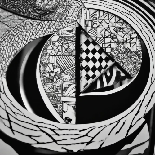zentangle,mandala background,mandala drawing,biomechanical,phleger,percolated,escher,knotwork,photograms,abstract design,black and white pattern,vorticism,sgraffito,labyrinths,deconstructivism,intricacies,geometrics,fractals art,labyrinthine,mandalas,Illustration,Black and White,Black and White 11