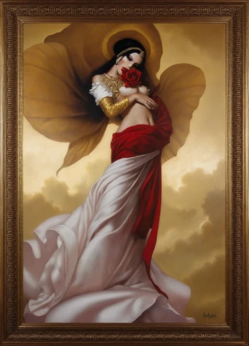 the angel with the veronica veil,baroque angel,the angel with the cross,tretchikoff,scheffer,the prophet mary,thyatira,catholicon,saint valentine,patroness,art deco woman,prophetess,the archangel,angelico,uriel,allegorical,cardenales,virgen,pentecost carnation,godward,Illustration,Realistic Fantasy,Realistic Fantasy 10