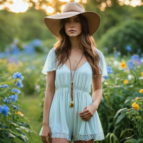 panama hat,countrygirl,sun hat,high sun hat,meadow,southern belle,yellow sun hat,straw hat,beautiful girl with flowers,country dress,countrywoman,farm girl,boho,countrified,countrie,denim jumpsuit,countrywomen,summer hat,girl in flowers,summer meadow,Photography,Artistic Photography,Artistic Photography 03