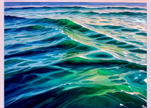 seafoam,water waves,ocean waves,emerald sea,sea water splash,ocean background,wave pattern,seawater,ocean,waves,green water,sea water,rippled,shorebreak,colorful water,fluidity,surfrider,greenwater,wavevector,seabed,Illustration,Paper based,Paper Based 25