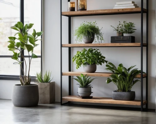 wooden shelf,house plants,houseplants,shelving,hanging plants,shelves,houseplant,vivarium,modern decor,hostplants,philodendron,plantas,hostplant,bamboo plants,planters,money plant,botanical frame,plantes,green plants,ikebana,Illustration,Japanese style,Japanese Style 18