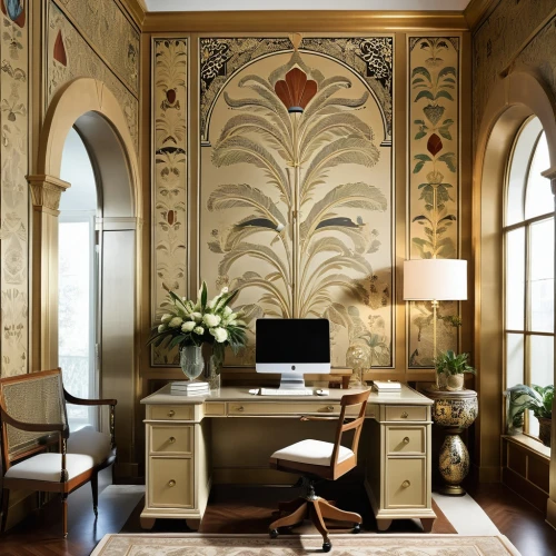 gournay,frescoed,fromental,interior decor,spanish tile,ornate room,stucco wall,amanresorts,sitting room,driehaus,interior decoration,danish room,wallcoverings,wallcovering,villa balbianello,interior design,stucco ceiling,moroccan pattern,art deco,wall decoration,Photography,General,Realistic