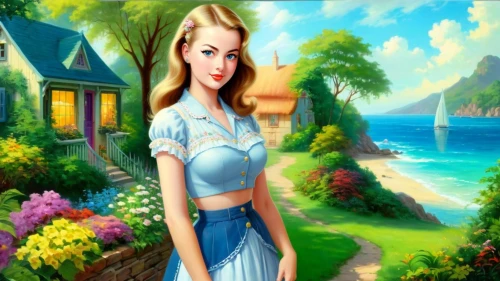 landscape background,fantasy picture,girl in the garden,fantasy art,world digital painting,margairaz,mermaid background,children's background,cartoon video game background,tropico,nature background,springtime background,beach background,spring background,girl with a dolphin,xanth,fairy tale character,photo painting,golf course background,creative background
