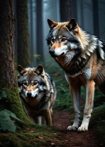 two wolves,wolf couple,wolfs,wolves,wolfes,loups,wolens,canids,wolfers,wolfsthal,european wolf,wolfriders,woodland animals,wolfen,wolfsfeld,lycans,jackals,wolfsangel,lobos,forest animals,Photography,General,Fantasy