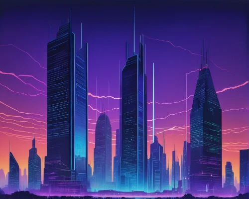 cybercity,cybertown,cyberport,cyberpunk,cyberia,guangzhou,coruscant,futuristic landscape,cyberworld,cityscape,megapolis,metropolis,synth,ctbuh,neuromancer,futuregen,megacorporation,city skyline,cyberscene,fantasy city,Illustration,Retro,Retro 15
