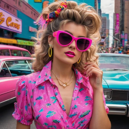 retro woman,retro women,retro girl,50's style,retro eighties,retro look,angelyne,pink glasses,eighties,retro style,rockabilly style,willam,vintage fashion,rockabilly,neon candies,pompadour,pompadours,decades,fabulous,pink car,Conceptual Art,Fantasy,Fantasy 04