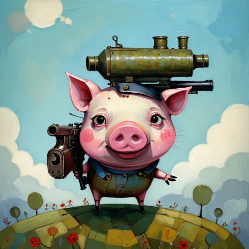 cartoon pig,piggybank,pigman,steamboy,game illustration,pig,cochon,piggy bank,schwein,little pigs,piggly,piggot,porker,porky,piggy,suckling pig,piggish,squealer,game art,kawaii pig,Illustration,Abstract Fantasy,Abstract Fantasy 07