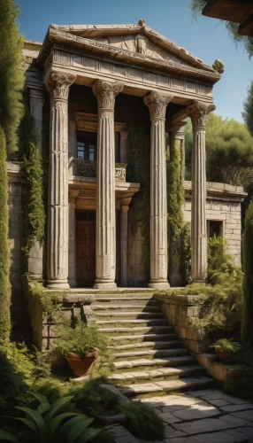 panagora,artemis temple,greek temple,ancient house,temple of diana,house with caryatids,roman temple,artena,acropolis,walhalla,galerius,roman ancient,ancient city,ancient rome,tempio,halicarnassus,caesarion,metapontum,pompeya,ancient buildings,Illustration,Abstract Fantasy,Abstract Fantasy 16