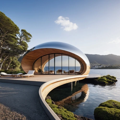 futuristic architecture,dunes house,snohetta,house by the water,futuristic art museum,house of the sea,utzon,pavillon,archidaily,lovemark,modern architecture,golden pavilion,subantarctic,luxury property,summer house,roof domes,cubic house,safdie,musical dome,home of apple,Photography,General,Realistic