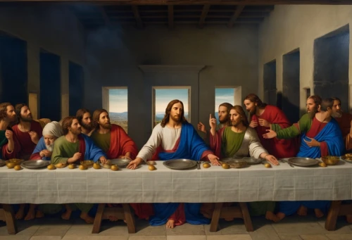 holy supper,last supper,christ feast,church painting,iesus,long table,transubstantiation,pentecost,jesusa,yesus,messianic,eucharist,son of god,ihesus,communion,apostles,messias,sechrist,new testament,holy communion,Photography,General,Realistic