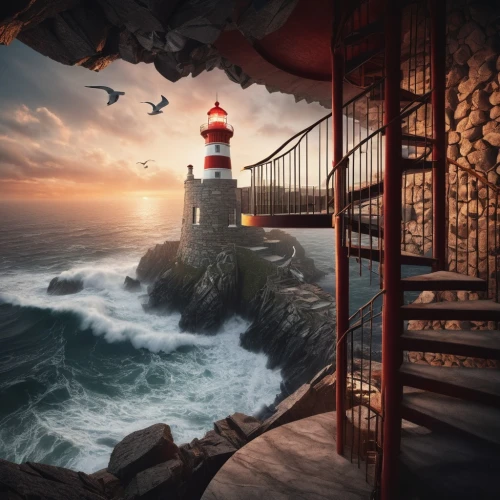 lighthouse,red lighthouse,electric lighthouse,lighthouses,light house,petit minou lighthouse,phare,photo manipulation,lightkeeper,photoshop manipulation,photomanipulation,light station,windows wallpaper,point lighthouse torch,farol,ouessant,image manipulation,fantasy picture,watchtowers,crisp point lighthouse,Photography,Documentary Photography,Documentary Photography 16