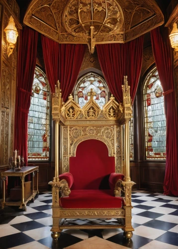 ornate room,bedchamber,royal interior,the throne,victorian room,four poster,throne,antechamber,opulently,danish room,royal castle of amboise,dunrobin castle,opulence,opulent,palatial,highclere castle,parlor,chevalerie,chambre,crown jewels,Illustration,American Style,American Style 05