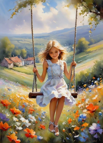 little girl in wind,children's background,girl picking flowers,little girl with balloons,donsky,girl in flowers,springtime background,fantasy picture,little girl with umbrella,gekas,spring background,girl in the garden,meadow play,heatherley,girl and boy outdoor,little girl fairy,landscape background,walking in a spring,liberto,garden swing,Conceptual Art,Oil color,Oil Color 03