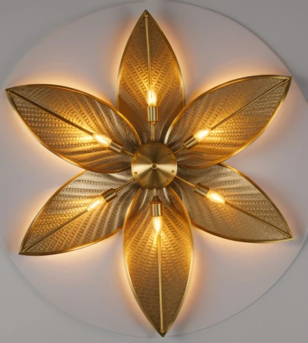 ceiling light,foscarini,wall light,ensconce,ceiling lamp,sconce,wall lamp,art deco ornament,gold spangle,water lily plate,gold flower,lustre,cuckoo light elke,incandescent lamp,luminaire,lampe,platner,ceiling lighting,velux,circular ornament,Photography,General,Realistic
