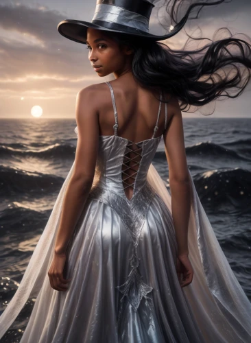 the sea maid,oshun,fathom,photo manipulation,sirene,dirie,amphitrite,badu,bewitching,fantasy picture,ledisi,photomanipulation,black pearl,the wind from the sea,black queen,fantasy art,derivable,enchanting,witching,mermaid silhouette