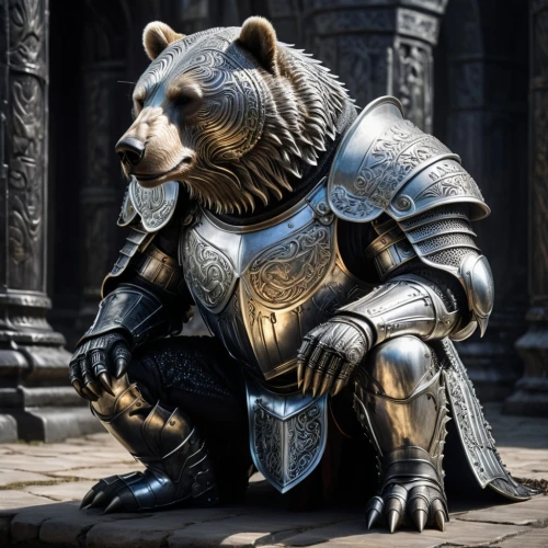 bear guardian,nordic bear,bearlike,tarkus,orlyk,cute bear,warden,bear,armored animal,bearman,boar,ursine,hrothgar,bearhart,trinket,great bear,bearse,beorn,scandia bear,bear teddy,Conceptual Art,Sci-Fi,Sci-Fi 02