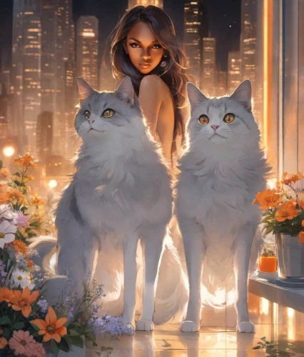 heatherley,fantasy picture,familiars,cat family,cat pageant,thunderclan,margairaz,rhinemaidens,felids,margaery,catterns,kittani,donsky,lynxes,himalayan persian,persians,matriarchs,white wolves,cat lovers,felines,Photography,Natural