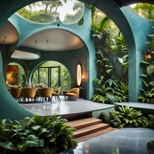 earthship,tropical house,tropical jungle,rainforest,philodendrons,tropics,tropical island,luxury bathroom,tropical forest,amanresorts,rain forest,biopiracy,rainforests,tropical greens,amazonica,mustique,conservatory,dreamhouse,cochere,jungles,Photography,General,Cinematic