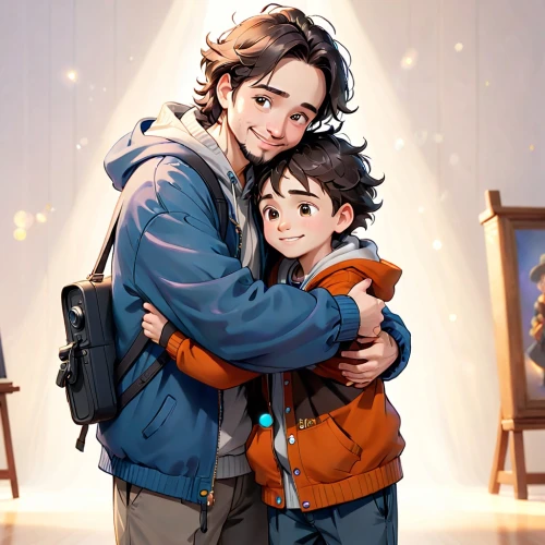 alberthal,aristeas,dad and son,aristeidis,warmth,father son,aristeion,father and son,hideharu,piggyback,byler,father's love,kids illustration,fathers and sons,mentor,piggybacks,shimoff,comforted,little angels,skreen,Anime,Anime,Cartoon
