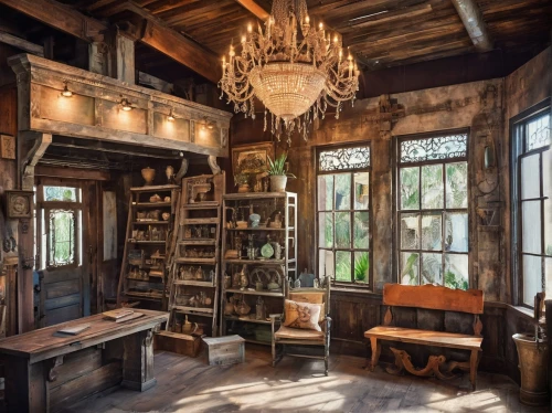 apothecary,bookcases,bookshelves,dollhouses,inglenook,scriptorium,rustic aesthetic,reading room,writing desk,schoolroom,study room,bookbuilding,bookcase,imagineering,storybook,herbology,doll house,dolls houses,great room,cabinetry,Illustration,Realistic Fantasy,Realistic Fantasy 20