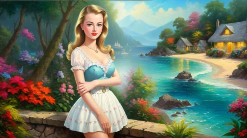 girl on the river,landscape background,the blonde in the river,mermaid background,fantasy picture,girl in the garden,amphitrite,girl with a dolphin,the sea maid,fantasy art,world digital painting,fairy tale character,girl with tree,fairyland,dorthy,naiad,connie stevens - female,nature background,girl in flowers,photo painting
