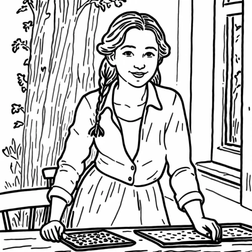 coloring pages,coloring pages kids,minicomics,proprietress,coloring page,salesgirl,guqin,woodblock printing,miniaturist,comic halftone woman,inking,storyboarded,inks,nields,girl with bread-and-butter,coloring picture,storyboard,book illustration,saleswoman,the girl studies press,Design Sketch,Design Sketch,Rough Outline