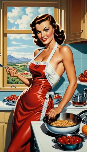 woman holding pie,domestica,housewife,girl in the kitchen,stovetop,retro 1950's clip art,domesticity,cucina,homemaker,homemaking,homemakers,retro women,red tablecloth,housewives,valentine day's pin up,foodmaker,diet icon,kitchen towel,domestic,retro woman,Illustration,Retro,Retro 06