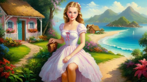 fantasy picture,woman with ice-cream,fantasy art,girl in the garden,landscape background,fairy tale character,faerie,housemaid,fantasy woman,woman at cafe,girl in a long dress,fairyland,fantasy girl,travel woman,mermaid background,girl in flowers,woman holding pie,candy island girl,lachapelle,tuatha