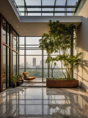 roof landscape,sunroom,beautiful home,amanresorts,roof garden,bamboo plants,japanese-style room,landscaped,atriums,luxury home interior,glass wall,tropical house,conservatory,interior modern design,home landscape,penthouses,sathorn,balcony garden,hangzhou,contemporary decor,Illustration,Retro,Retro 17
