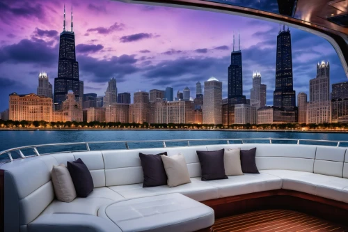 on a yacht,yacht exterior,cruises,yacht,chicago skyline,yachting,penthouses,yachts,boat ride,ferrying,aboard,superyachts,pontoon boat,tour boat,water taxi,chicagoland,superyacht,staterooms,chartering,dubay,Conceptual Art,Fantasy,Fantasy 34