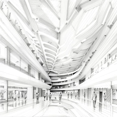 arcology,skyways,shopping mall,multistoreyed,galeries,aeon,panopticon,sketchup,hyperspace,malls,unbuilt,wireframe,concourses,yodobashi,lingotto,vanishing point,labyrinthine,large space,whitespace,virtual landscape,Design Sketch,Design Sketch,Pencil Line Art