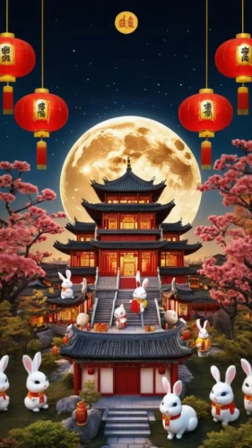 mid-autumn festival,cartoon video game background,japon,spring festival,oriental painting,asian architecture,hall of supreme harmony,japanese background,japan's three great night views,yimou,lucky cat,japanese culture,okami,japanese art,lanterns,heian,moonlit night,full moon day,wolong,beautiful japan