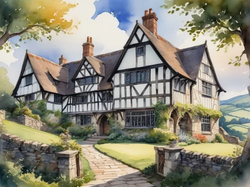 houses clipart,witch's house,ludgrove,maplecroft,nargothrond,knight village,dreamhouse,highstein,shire,half-timbered house,witch house,ancient house,country house,house painting,wiglesworth,knight house,timbered,dursley,crooked house,beautiful home,Illustration,Paper based,Paper Based 25