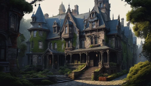 witch's house,ravenloft,maplecroft,brownstones,castle of the corvin,fairy tale castle,hogwarts,riftwar,briarcliff,diagon,witch house,greystone,haunted castle,bellairs,victorian,brownstone,gothic style,old victorian,ghost castle,the haunted house,Conceptual Art,Sci-Fi,Sci-Fi 01
