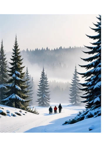 winter background,snow scene,snowshoers,snow landscape,winter landscape,snowy landscape,winter forest,christmas snowy background,snowshoeing,snowmobilers,snow trail,christmas landscape,dogsledding,snowboarders,coniferous forest,cartoon video game background,winterland,landscape background,snowfields,snow in pine trees,Conceptual Art,Oil color,Oil Color 09