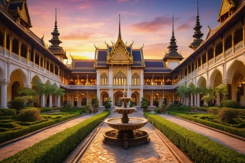 grand palace,grand master's palace,palace garden,alcazar of seville,royal palace,the royal palace,catherine's palace,sultanah,rattanakiri,buddhist temple complex thailand,city palace,water palace,rattanakosin,monastery garden,chiangmai,hluttaw,kampuchea,brunei,thai temple,europe palace,Illustration,Paper based,Paper Based 04