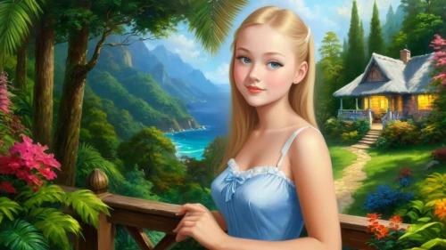 fairy tale character,thumbelina,eilonwy,landscape background,tinkerbell,faires,fantasy picture,children's background,fairyland,dorthy,cartoon video game background,girl in the garden,forest background,nature background,fairy village,storybook character,rapunzel,world digital painting,celtic woman,fantasy art