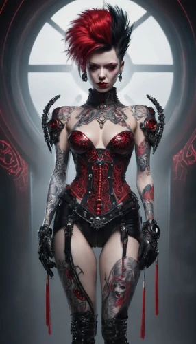 bloodrayne,gothic woman,countess,demoness,abaddon,queen of hearts,rasputina,helsing,corsets,vampire woman,corseted,corset,corsetry,vampire lady,demona,celldweller,villainess,goth woman,gothic style,gothic portrait,Conceptual Art,Sci-Fi,Sci-Fi 03