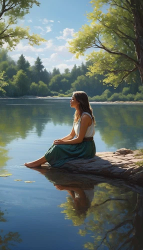 girl on the river,serene,arrietty,idyll,water nymph,kahlan,world digital painting,quietude,idyllic,serenity,nasmith,floating on the river,girl on the boat,tranquility,digital painting,tranquillity,tranquil,heatherley,forest lake,peaceful,Conceptual Art,Fantasy,Fantasy 12