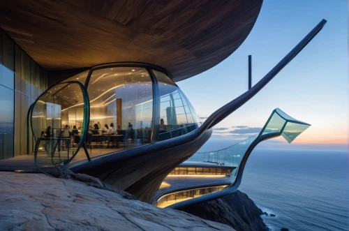 snohetta,observation deck,dunes house,futuristic architecture,the observation deck,capetown,cape town,cape point,penthouses,oceanfront,modern architecture,structural glass,table bay,cantilever,cantilevered,amanresorts,observation tower,dreamhouse,luxury property,malaparte,Photography,General,Realistic
