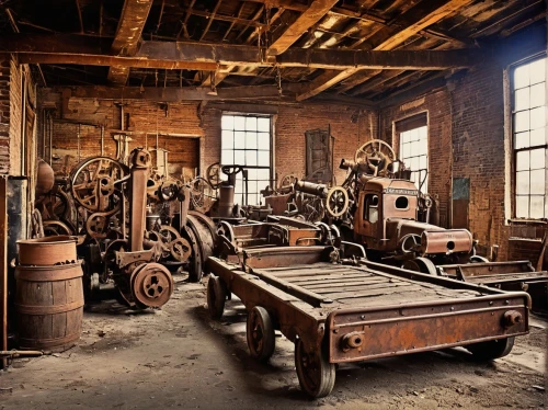 machinery,machineries,engine room,manufactory,sawmill,blacksmiths,sewing factory,manufactories,yellow machinery,tannery,printshop,lathe,the boiler room,cooperage,old factory,industrious,industrialization,toolmakers,lathes,lathing,Illustration,Realistic Fantasy,Realistic Fantasy 13