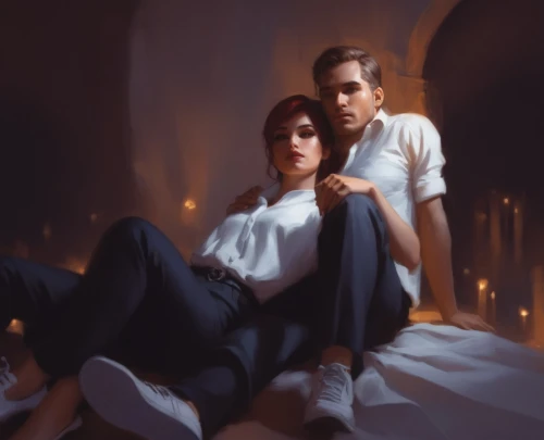 equals,digital painting,seana,romantic portrait,fitzsimmons,young couple,broods,overpainting,lucian,honeymoon,world digital painting,homel,lucaya,firelight,melian,amants,loddo,candlelights,fireside,pulp,Conceptual Art,Fantasy,Fantasy 17