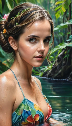 water nymph,amazonian,hula,amazonia,world digital painting,bodypaint,amazonica,body painting,bodypainting,polynesian girl,girl on the river,amazonas,naiad,neotropical,female swimmer,rainforests,tropical forest,tropical butterfly,photoshop manipulation,amazonian oils,Conceptual Art,Daily,Daily 17