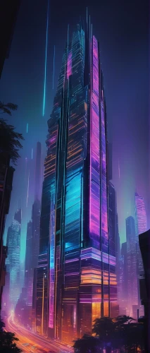 cybercity,cybertown,futuristic landscape,cyberport,cyberpunk,skyscraper,sedensky,futuristic architecture,cyberworld,the skyscraper,fantasy city,cityscape,colorful city,futuristic,arcology,guangzhou,skyscraping,skyscrapers,megacorporation,futurist,Illustration,Retro,Retro 23