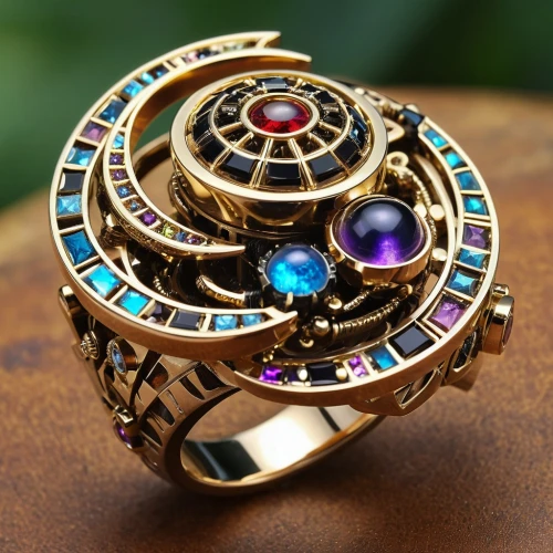 colorful ring,tourbillon,agamotto,mechanical watch,golden ring,steampunk gears,gemology,steampunk,bejewelled,horology,bejeweled,watchmaker,celebutante,jewelled,chronometer,bulgari,witharanage,ring jewelry,circular ring,time spiral,Photography,General,Realistic