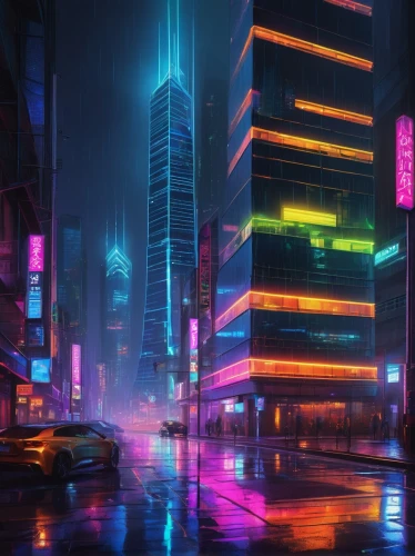 cityscape,cybercity,cyberpunk,shinjuku,colorful city,guangzhou,tokyo city,neons,neon arrows,cybertown,shanghai,neon,kowloon,bladerunner,urban,cyberscene,futuristic landscape,city at night,makati,tokyo,Illustration,Paper based,Paper Based 17